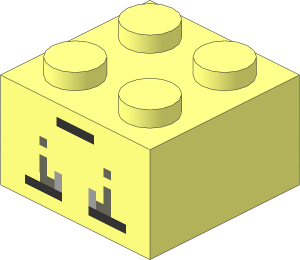 Brick  2 x  2 with Minecraft Micro Mob Ghast Pattern