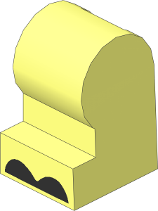 Minifig Leg Medium Left with Black Hoves Pattern