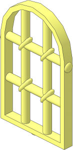 Window  1 x  2 x  2.667 Pane Twisted Bar with Rounded Top