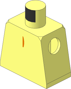 Minifig Torso with Dark Orange and Yellow Feathers Pattern