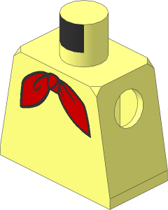 Minifig Torso with Red Neckerchief Pattern