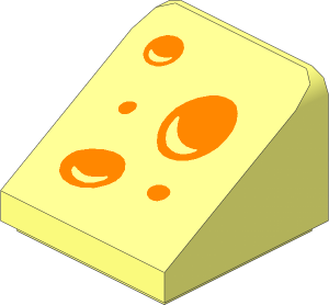 Slope Brick 31  1 x  1 x  0.667 with Cheese Holes Pattern