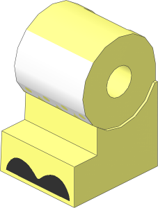 Minifig Leg Medium Right with Black Hoves and White Frills Pattern
