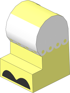 Minifig Leg Medium Left with Black Hoves and White Frills Pattern