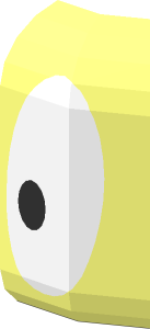 ~Minifig Head with White Oval Eye Pattern - Half