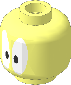 Minifig Head with White Oval Eyes Pattern