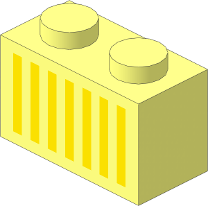 Brick  1 x  2 with Yellow Grille Pattern