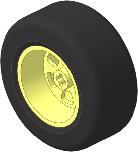Wheel 22 x 50 with Rubber Black Integral Smooth Racing Tyre Pattern