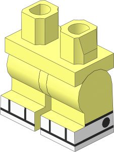 Minifig Hips and Legs Medium with White Boots with Black Lines Pattern