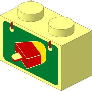 Brick  1 x  2 with Ice Cream Pattern