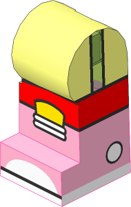 Minifig Leg Left with Stripes, Kneepad and Bright Pink Boots Pattern