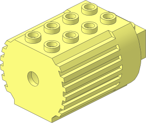~Electric Technic Motor without Centre Pin Hole with 12V logo - Body Assembly