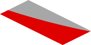 ~Sticker  1.9 x  0.8 with Black Trapezoid with White "DMG MORI" and Red Stripe on White Background Right - Third Face