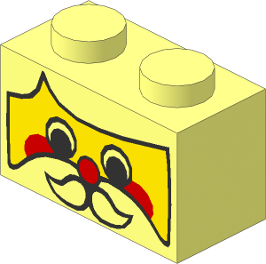 Brick  1 x  2 with Santa Claus Face Pattern