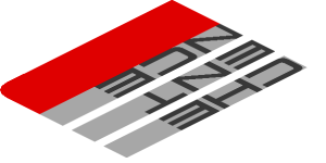 ~Sticker  0.8 x  4.0 with Black "PORSCHE INTELLIGENT PERFORMANCE" on Grey Stripes and Red Stripe on White Background Right - Fourth Face