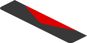 ~Sticker  3.0 x  1.8 with Porsche Logo in Black, Red and Grey Stripes and White "2" in Red Square on White Background - Sixth Face