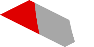 ~Sticker  0.8 x  1.9 with White, Grey and Red Stripes on Black Background Right - Third Face