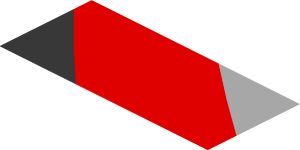 ~Sticker  0.8 x  1.9 with White, Grey and Red Stripes on Black Background Right - Fourth Face