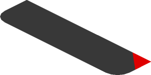 ~Sticker  0.8 x  1.9 with White, Grey and Red Stripes on Black Background Right - Sixth Face