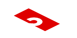 ~Sticker  3.0 x  1.8 with Porsche Logo in Black, Red and Grey Stripes and White "2" in Red Square on White Background -  Third Face