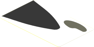 Sticker  1.8 x  3.0 with Black Triangle and Grey Air Vent on White Background Right
