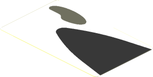 Sticker  1.8 x  3.0 with Black Triangle and Grey Air Vent on White Background Left