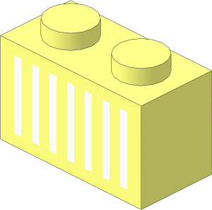 Brick  1 x  2 with White Grille Pattern