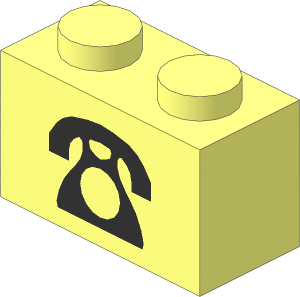 Brick  1 x  2 with Telephone Pattern