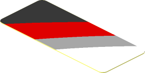 Sticker  0.8 x  1.9 with White, Grey and Red Stripes on Black Background Right