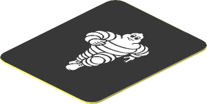 Sticker  1.0 x  0.8 with White Michelin Running Man on Black Background