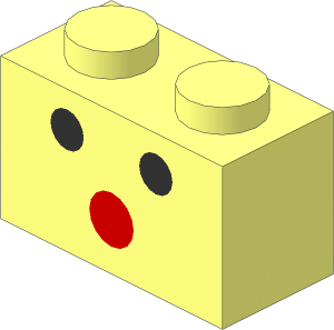 Brick  1 x  2 with Three-Spot Face Pattern