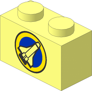 Brick  1 x  2 with Shuttle and Yellow Circle Pattern