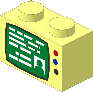 Brick  1 x  2 with TV Screen and 3 Buttons Pattern