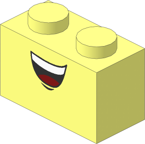 Brick  1 x  2 with Smiling Mouth Pattern