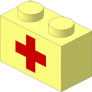 Brick  1 x  2 with Red Cross Pattern