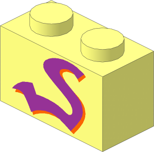 Brick  1 x  2 with Purple Snake Pattern
