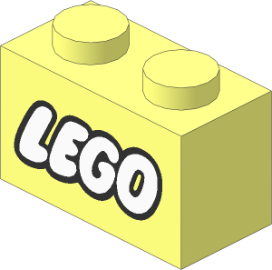 Brick  1 x  2 with LEGO Logo with Closed "O" Pattern