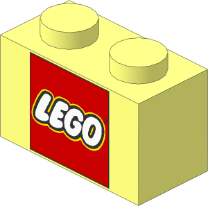 Brick  1 x  2 with LEGO Logo with Closed "O" Square Pattern