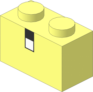 Brick  1 x  2 with White Square and Black Square Pattern
