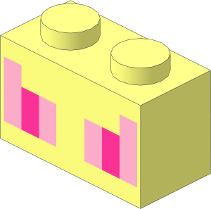 Brick  1 x  2 with Magenta and Bright Pink Rectangles Pattern