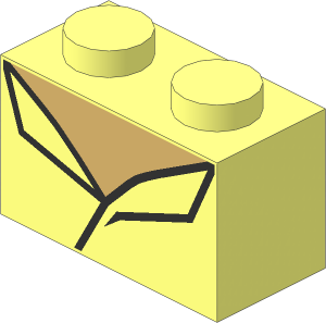 Brick  1 x  2 with Collar and Tan Skin Pattern