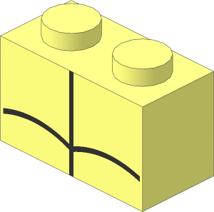 Brick  1 x  2 with Black Spider Web Pattern