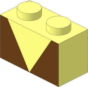 Brick  1 x  2 with Medium Azure Trapezoids Pattern