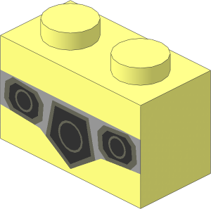 Brick  1 x  2 with Belt and Buckles Pattern