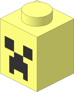 Brick  1 x  1 with Minecraft Micro Mob Creeper Face Pattern