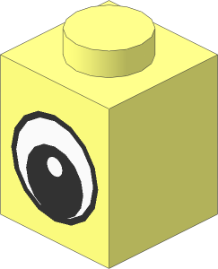Brick  1 x  1 with Eye with Pupil Highlight Pattern