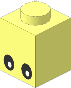 Brick  1 x  1 with Black Eyes and White Pupils Pattern
