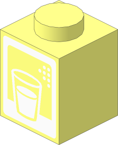 Brick  1 x  1 with White Filled Glass Pattern