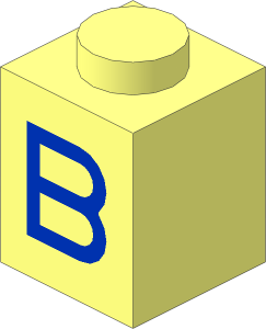 Brick  1 x  1 with Blue "B" Pattern