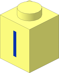 Brick  1 x  1 with Blue "I" Pattern